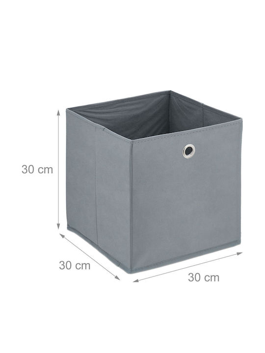 Relaxdays Stoff Aufbewahrungsboxen Grau 30x30x30cm 4 Stück