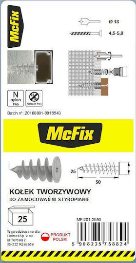 Anchor Mounting In Insulation 25*50mm Nylon 25 Pcs Mf-201-2550