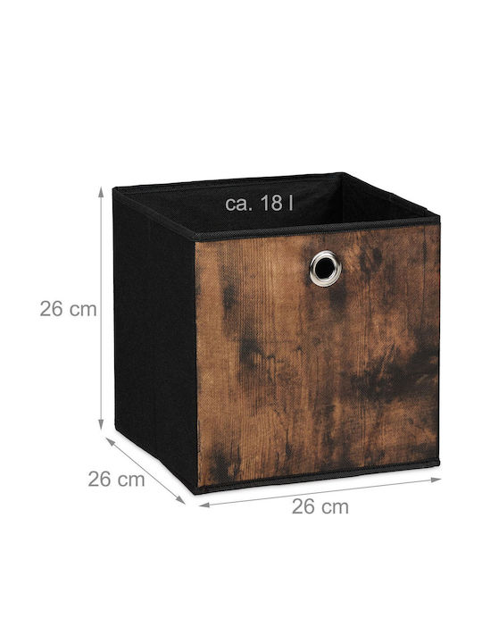 Relaxdays Fabric Black Storage Box 26x26x26cm 6 Pieces