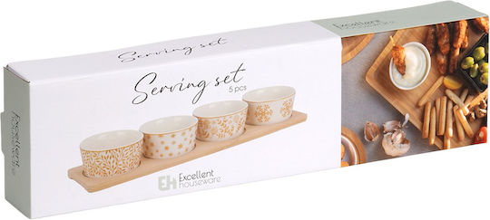 Excellent Houseware Σουπλά Στρογγυλό Κεραμικό Χρυσό 5τμχ