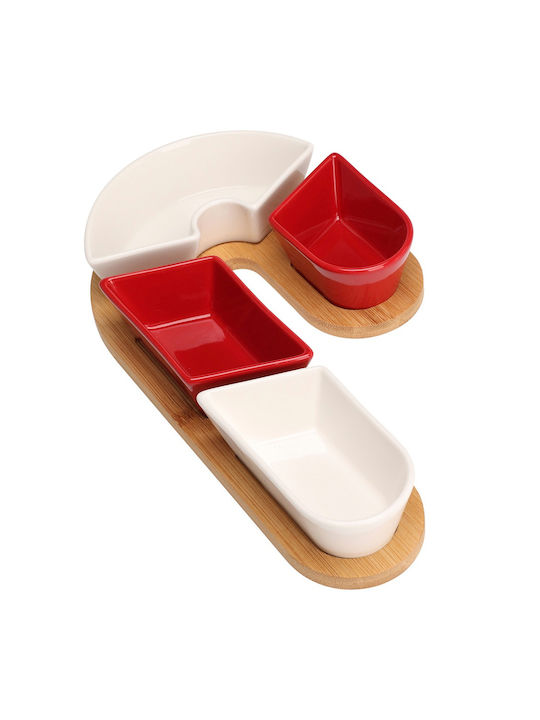 Excellent Houseware Комплект Коледен Керамичен Диск Сладкарски Изделия 5 Бройки