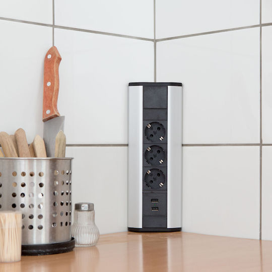 Alista Home Bandă de Alimentare cu 2 Prize cu 2 Porturi USB-A și Cablu de 1.5m