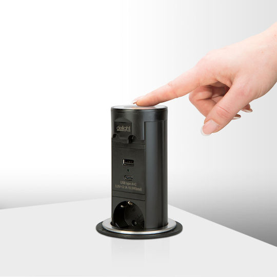 Alista Home Bandă de Alimentare cu 3 Prize cu 1 USB-A 1 USB-C și Cablu de 1.5m