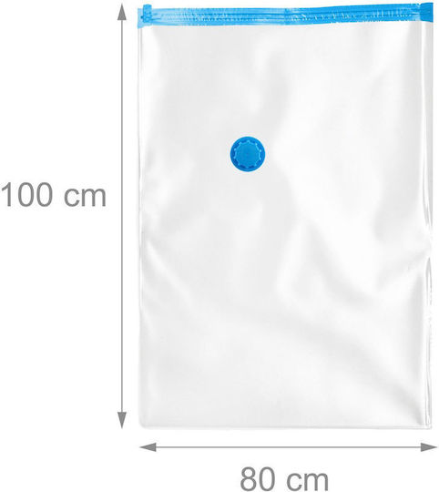 Relaxdays Geantă Din Plastic Pentru Depozitare Haine Depozitare Pentru Îmbrăcăminte Cu Vid 100x80cm 6 Bucăți