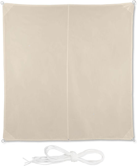 Relaxdays Quadratisches Sonnensegel Beige 3x3m