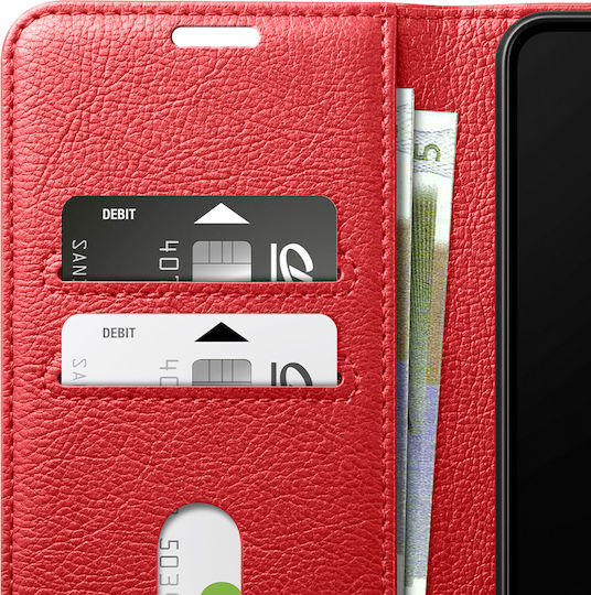 Zanaé Husa Wallet Oppo A5 Cu Funcție Stand Tab Magnetic Roșie