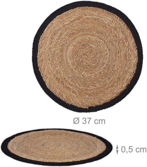 Relaxdays Seturi De Masă Rotundă Bej 37cm 4 Bucăți