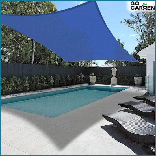 GoGarden Rechteckiges Sonnensegel Marineblau 3x4m 160 g/m²