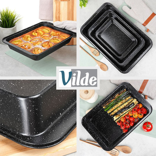 Vilde Vilde Stainless Steel Baking Pan with Stone Interior Coating 3 Pieces