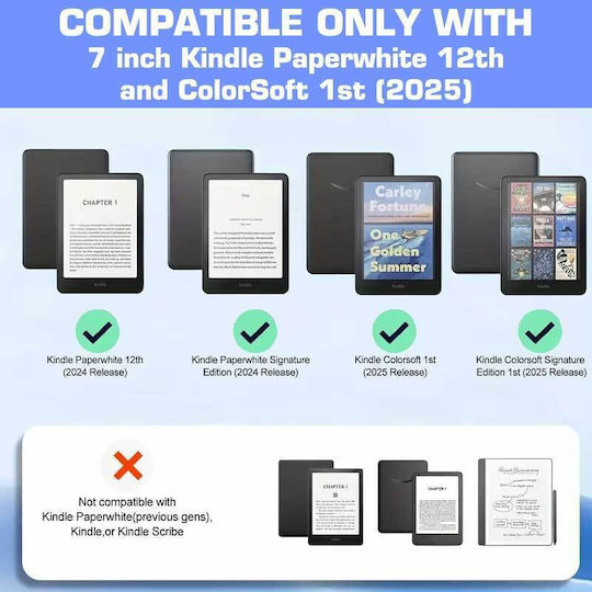 Husă Kindle Paperwhite 2024 7" Inkora Lite Verde Mentă