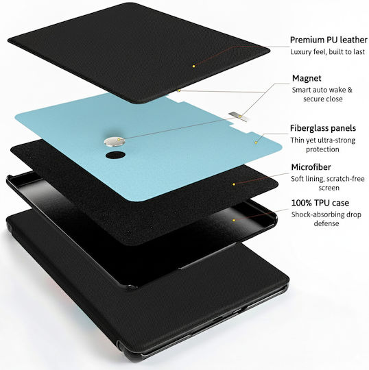 Kindle 2019 Inkora Air Mandelnussbaum Tablet Hülle Klappdeckel