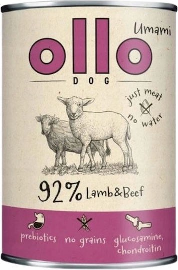 Ollo Nasses Hundefutter mit Lamm, Rindfleisch, Fleisch, Zucchini und Kürbis 6x850gr