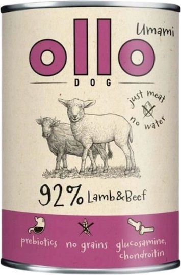 Ollo Nasses Hundefutter mit Lamm, Rindfleisch, Fleisch, Zucchini und Kürbis 6x850gr