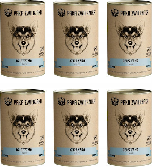 Paka Zwierzaka Wet Dog Food in Cans with Meat and Salmon 6x400gr