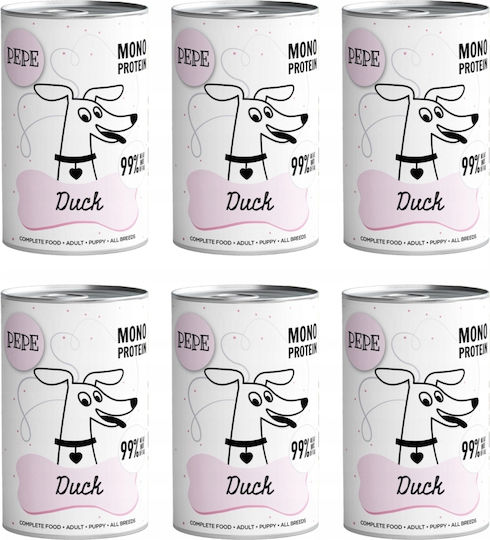 Nasses Hundefutter Dose Mit Ente Und Fleisch Ohne Getreide 6x400gr