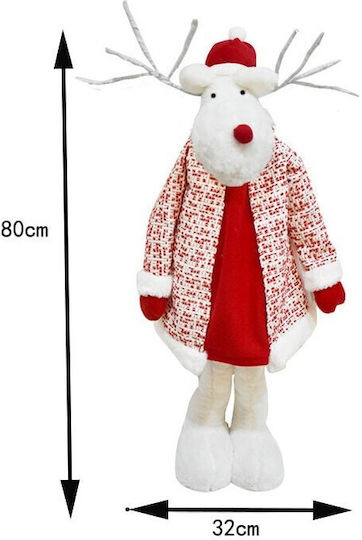 Decorative Figurine Christmas Flippy Reindeer Telescopic Legs Adjustable Height 42 80 Cm Coat White Red