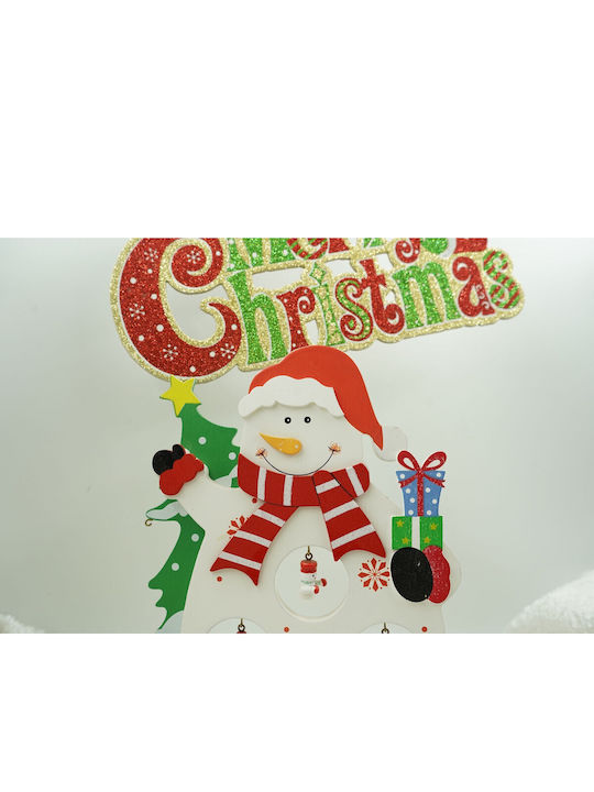 Figurină Decorată De Crăciun Om De Zăpadă Albă Din Lemn 18 Cm X 24.5 Cm Pentru Interior Alista Home
