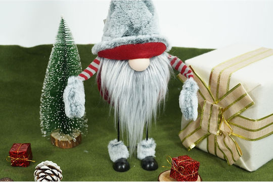 Ornament Elf De Crăciun Alista Home Gri Roșu Textil 55 Cm