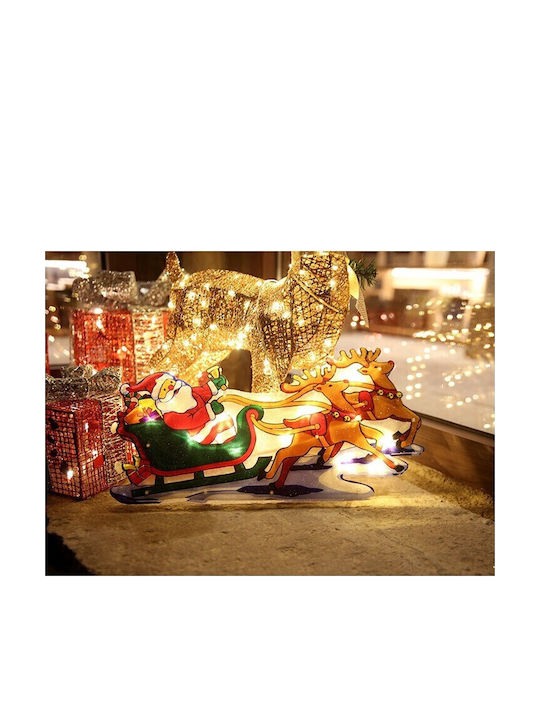 Flippy Christmas Window Decoration Sleigh Reindeer Leds 26 Cm Warm White