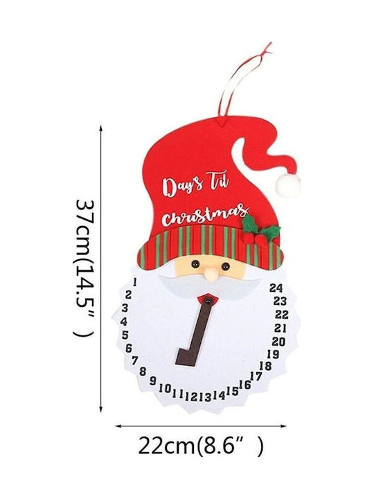 Calendar Advent De Crăciun Flippy Numără Zilele Până La Crăciun Design Moș Crăciun Material Poliester 37 X 22 Cm Roșu