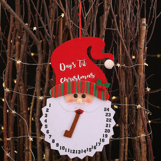 Calendar Advent De Crăciun Flippy Numără Zilele Până La Crăciun Design Moș Crăciun Material Poliester 37 X 22 Cm Roșu