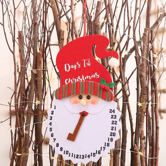 Calendar Advent De Crăciun Flippy Numără Zilele Până La Crăciun Design Moș Crăciun Material Poliester 37 X 22 Cm Roșu
