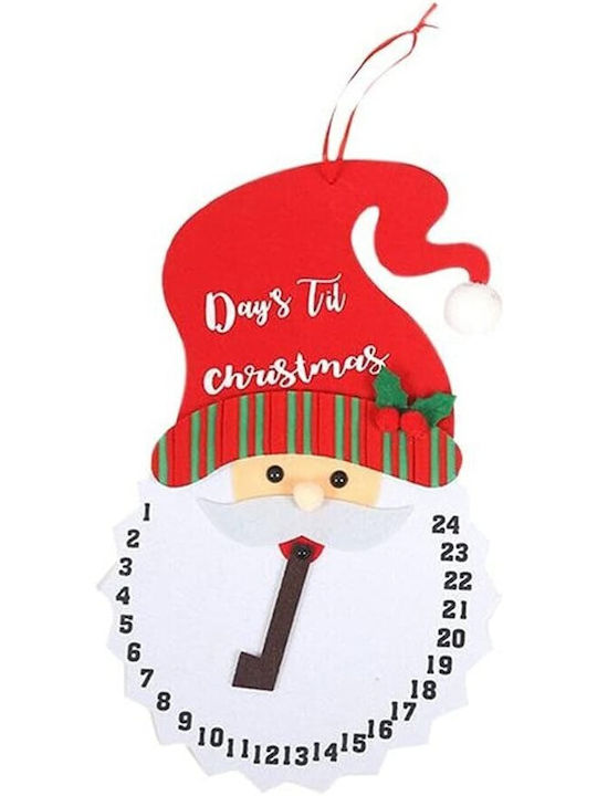Calendar Advent De Crăciun Flippy Numără Zilele Până La Crăciun Design Moș Crăciun Material Poliester 37 X 22 Cm Roșu