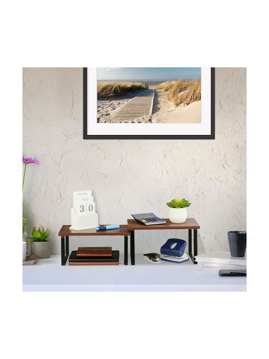 Relaxdays Bază De Masă Din Lemn 30x19.5x16.5cm 2 Bucăți Maro