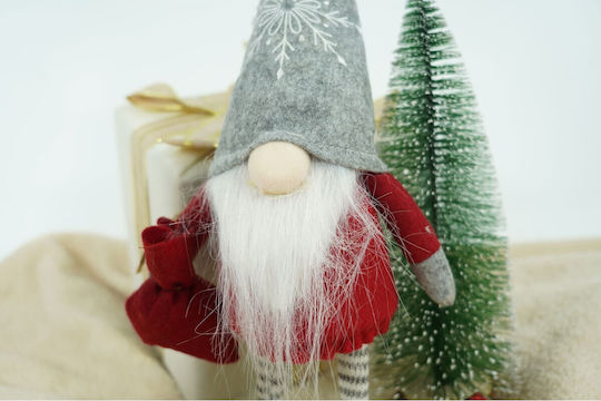Ornament Elf De Crăciun Alista Home Roșu Alb Textil 42 Cm
