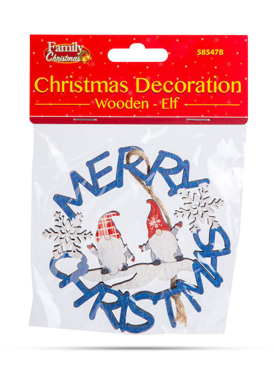 Decorațiune De Crăciun Elf Din Lemn Albastru 10 Cm