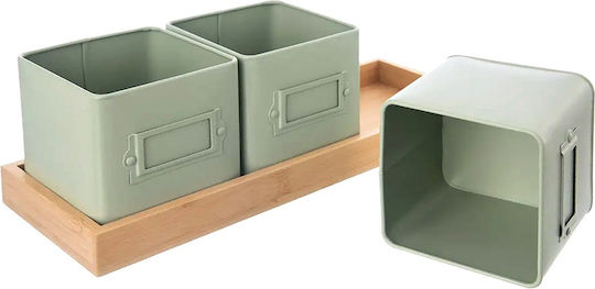 Orion Metal Plant Pots Green 4pcs