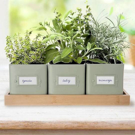 Orion Metal Plant Pots Green 4pcs