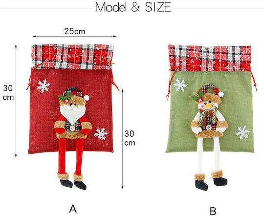 Christmas Gift Textile Bag Flippy Reindeer Design 30x25 Cm Gray