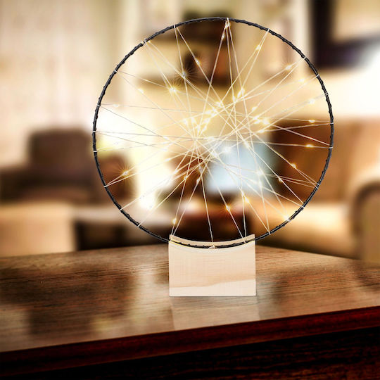 Relaxdays Decorative Ring Led Light 25cm Light Brown Black Silver 30x3.5x25 Cm