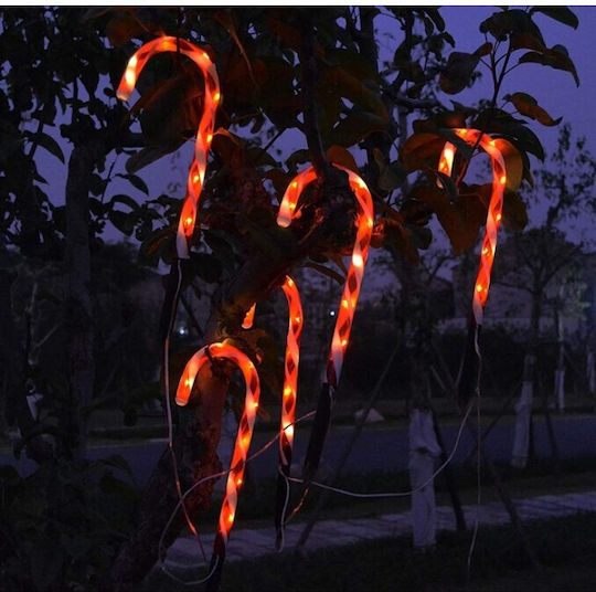 Weihnachtsfiguren Weihnachtslichtdekoration Zuckerstangen Außen Solarbetrieben 28 cm