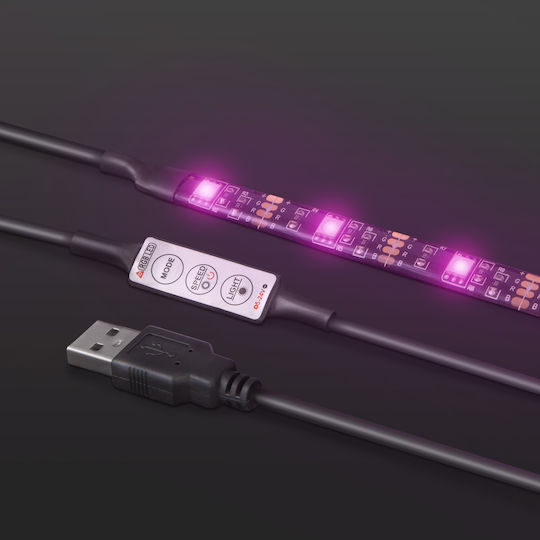 Alista Home Bandă LED Impermeabilă Pentru Televizor USB 5V RGB Lumină 1m Tip SMD5050 cu Sursă de Alimentare