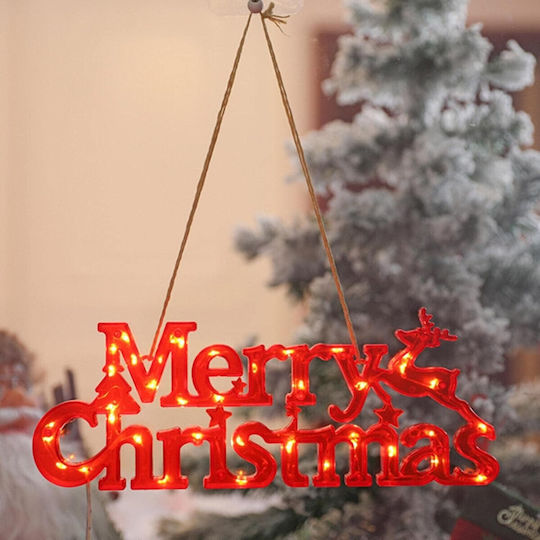 Instalație Led De Crăciun Litere 3d Flippy Merry Christmas Lumină Caldă 27.5 X 10.5 X 1.4 Cm Roșie