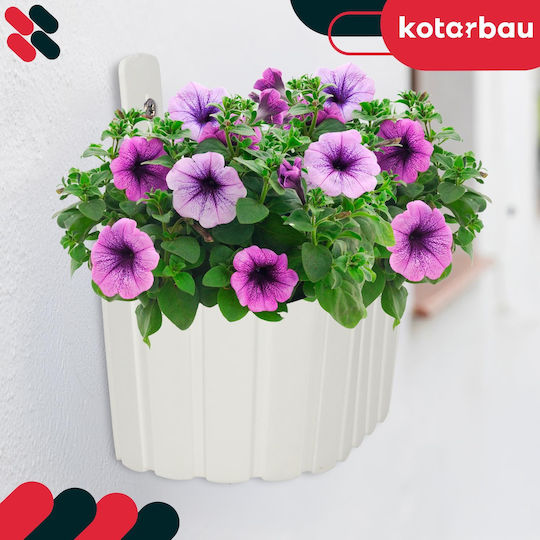 Wall Hanging Flower Pot Wall Balcony Rustic White 28 Cm 2 Pcs Wall Hanging Flower Pot Wall Balcony Rustic White 28 Cm 2 Pcs