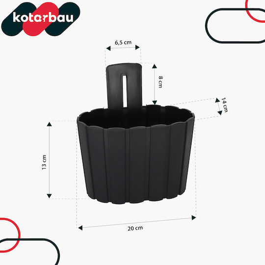 Wall Hanging Flower Pot Wall Balcony Rustic Anthracite 20 Cm 2 Pcs Wall Hanging Flower Pot Wall Balcony Rustic Anthracite 20 Cm 2 Pcs