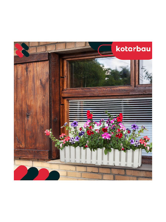 Rustic White Balcony Flower Box Railing 60 Cm