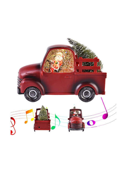 Figurine De Crăciun Tip Mașinuță Moș Crăciun Pentru Brad 3 Moduri Funcție Muzicală Mișcare Zăpadă Alimentare Pe Baterii 3 X Aa Neincluse Cablu Usb Inclus Model Roșu 24 X 10 X 19 Cm Alb Cald
