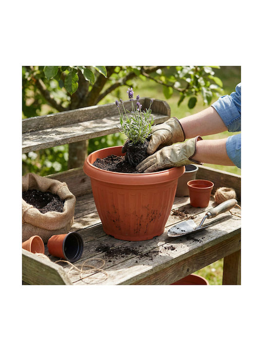 Ghiveci De Flori Din Plastic Culoare Teracotă Ø25 Cm Pentru Plante De Interior Și Exterior
