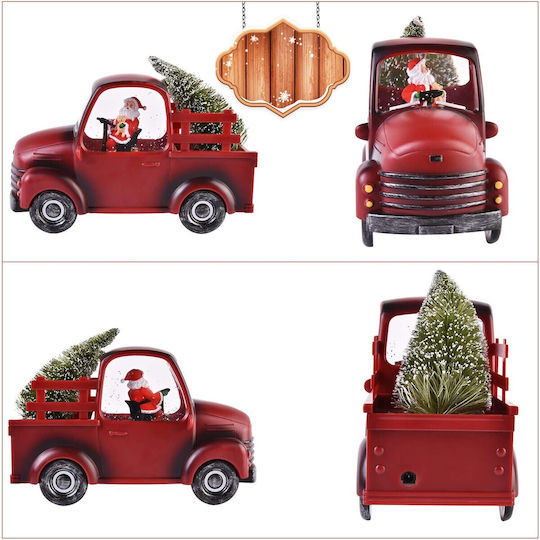 Christmas Decoration Car Type Santa Claus Figurines Tree 3 Modes Musical Function Moving Snow Battery Operated 3 X Aa Not Included Usb Cable Included Red Model 24 X 10 X 19 Cm Warm White