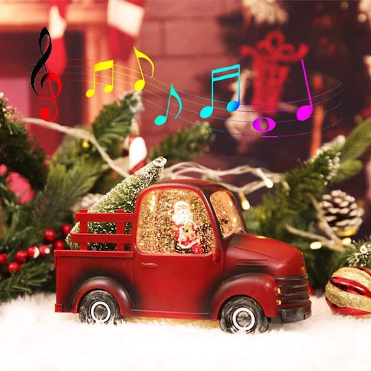 Christmas Decoration Car Type Santa Claus Figurines Tree 3 Modes Musical Function Moving Snow Battery Operated 3 X Aa Not Included Usb Cable Included Red Model 24 X 10 X 19 Cm Warm White
