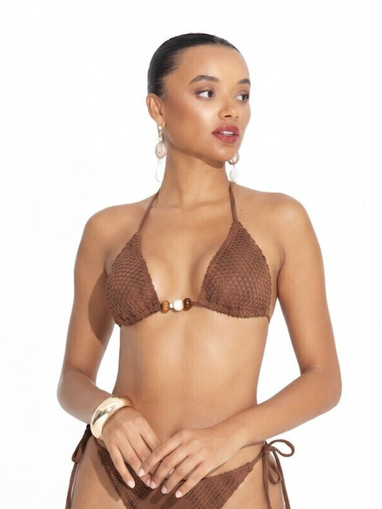 Bikini Τριγωνάκι B Cup με Ενίσχυση Καφέ