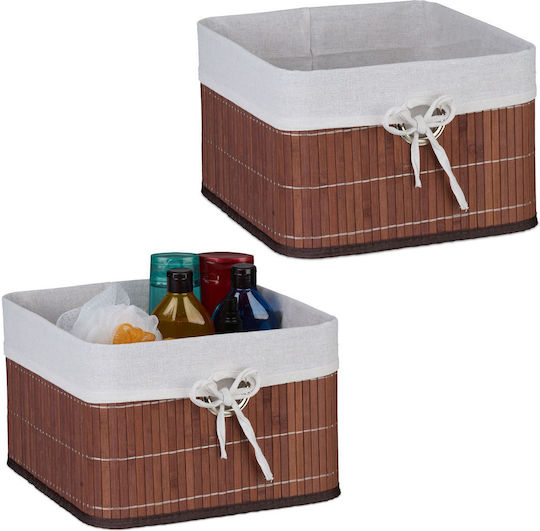 Relaxdays Καλάθι Αποθήκευσης Bamboo Καφέ 20x31x31cm