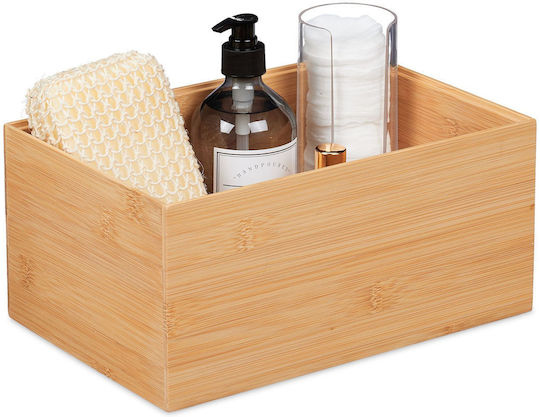 Relaxdays Coș De Depozitare Din Bambus Bej 14x30x20cm Relaxdays Coș De Depozitare Din Bambus Bej 14x30x20cm