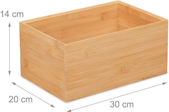 Relaxdays Bamboo Beige Storage Basket 14x30x20cm