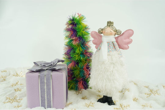 Weihnachtsengel Anhänger Alista Home Weißes Textil 26 Cm
