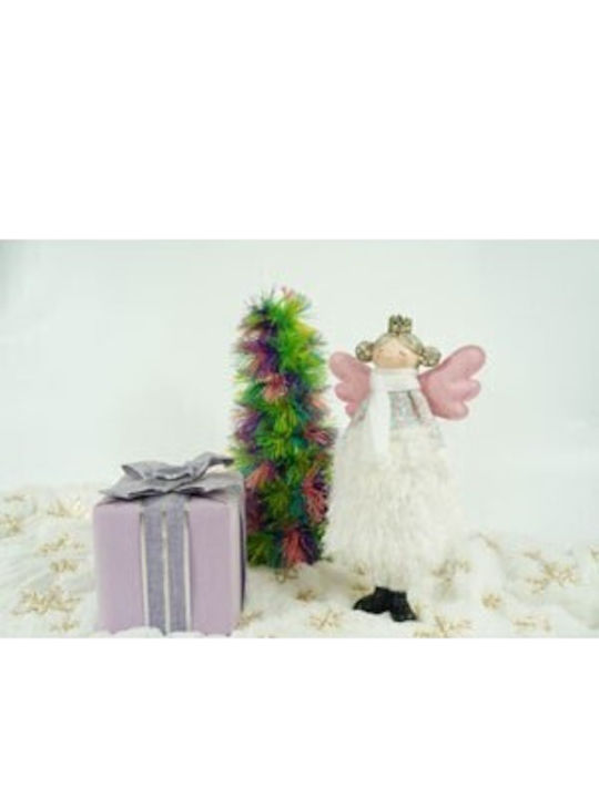 Christmas Angel Ornament Alista Home White Textile 26 Cm